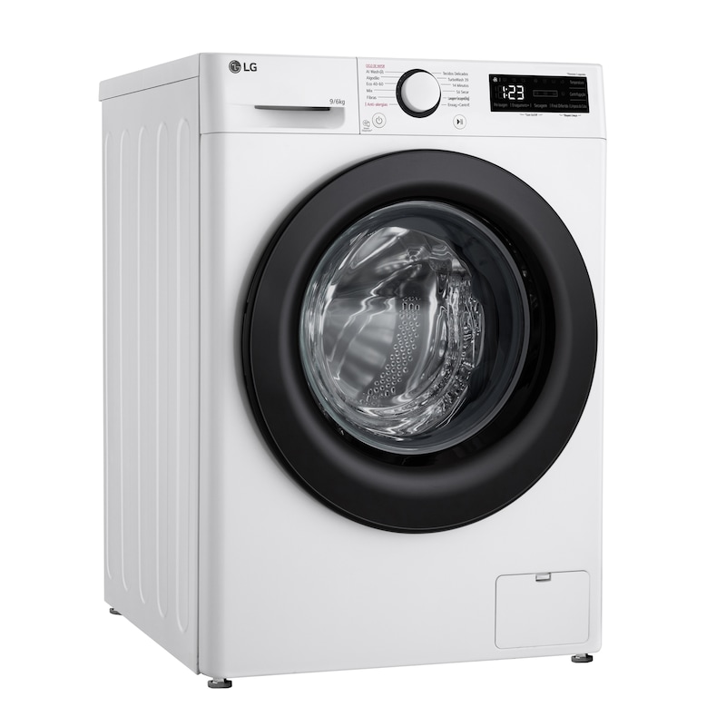 LG Máquina de lavar e secar roupa LG F4DR509S6W, 9/6 kg, eficiência energética A-10%/D, 1400 r.p.m., AI DD™, Steam™, branco, F4DR509S6W